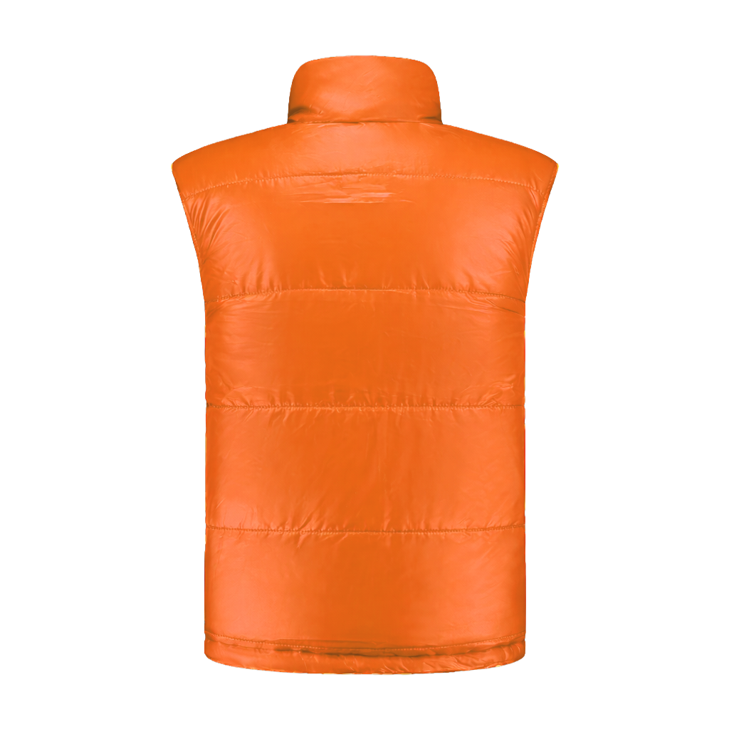 Bodywarmer Zwart met kleuraccent oranje-  voor professionals comfortabel, duurzaam en representatief
