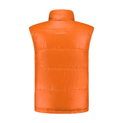 Bodywarmer Zwart met kleuraccent oranje-  voor professionals comfortabel, duurzaam en representatief