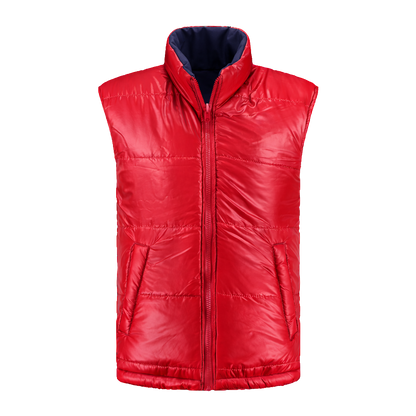 Bodywarmer Navy met kleuraccent rood-  voor professionals comfortabel, duurzaam en representatief