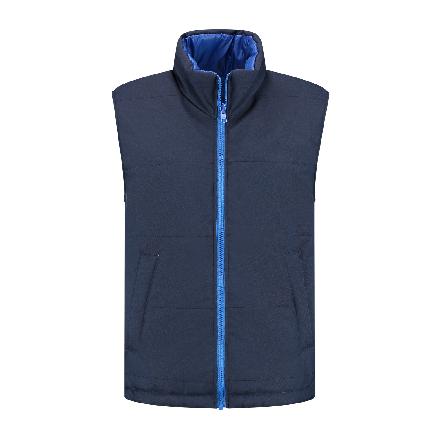 Bodywarmer Navy met kleuraccent blauw-  voor professionals comfortabel, duurzaam en representatief