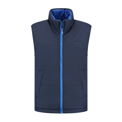 Bodywarmer Navy met kleuraccent blauw-  voor professionals comfortabel, duurzaam en representatief
