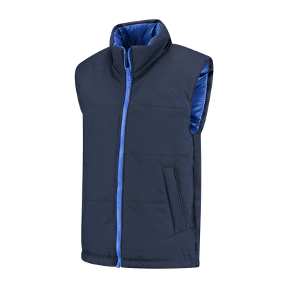 Bodywarmer Navy met kleuraccent blauw-  voor professionals comfortabel, duurzaam en representatief